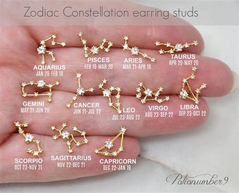 constellation stud earrings